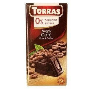 Шоколад без цукру та глютену Torras чорный с кавою 75г. Іспанія 5048 фото
