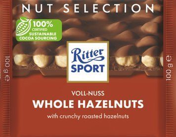 Шоколад молочный с целым фундуком Ritter Sport Volhole Hazelnuts 100 g Германия 16322 фото