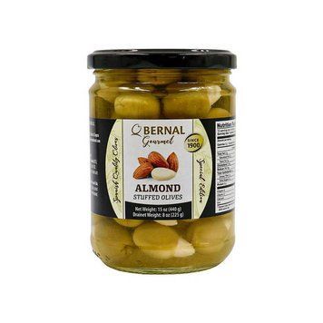 Оливки Bernal фаршировані мигдалем 436/250г Іспанія 7630 фото