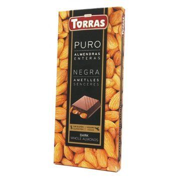 Шоколад Torras чорний з мигдалем 200g 4992 фото