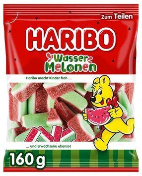 Цукерки желейні Melonen Haribo у формі скибочок кавуна, 160 г Німеччина 22229 фото