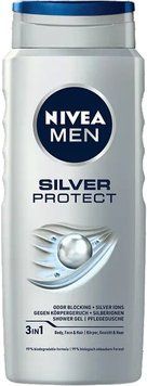 Гель для душу Nivea Men Silver Protect 3 в 1 для чоловіків, 500 мл 21554 фото