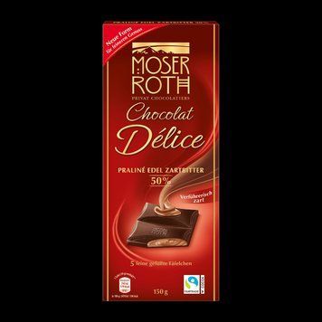 Шоколад Moser Rothe Chocolat Delise Praline Edel Zartitter 50% 150г Германия 16320 фото