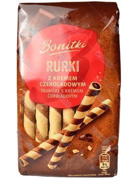 Вафельные трубочки Bonitki с шоколадной начинкой 280г. 20383 фото