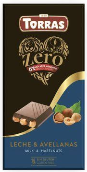 Шоколад Torras Zero молочний з фундуком без цукру 150 г, Іспанія 6799 фото