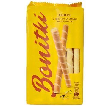 Трубочки вафельні Bonitki з ванільною начинкою 280g Польща 7222 фото