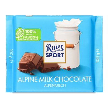 Шоколад молочний Ritter Sport Alpenmilch 100 g Німеччина 16327 фото